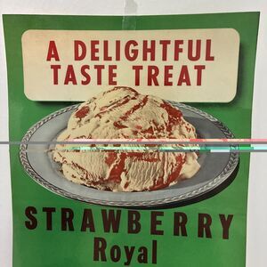 VTG. Advertising Poster Polar Brand Strawberry Royal Ice Cream Laminated 12 X 18
